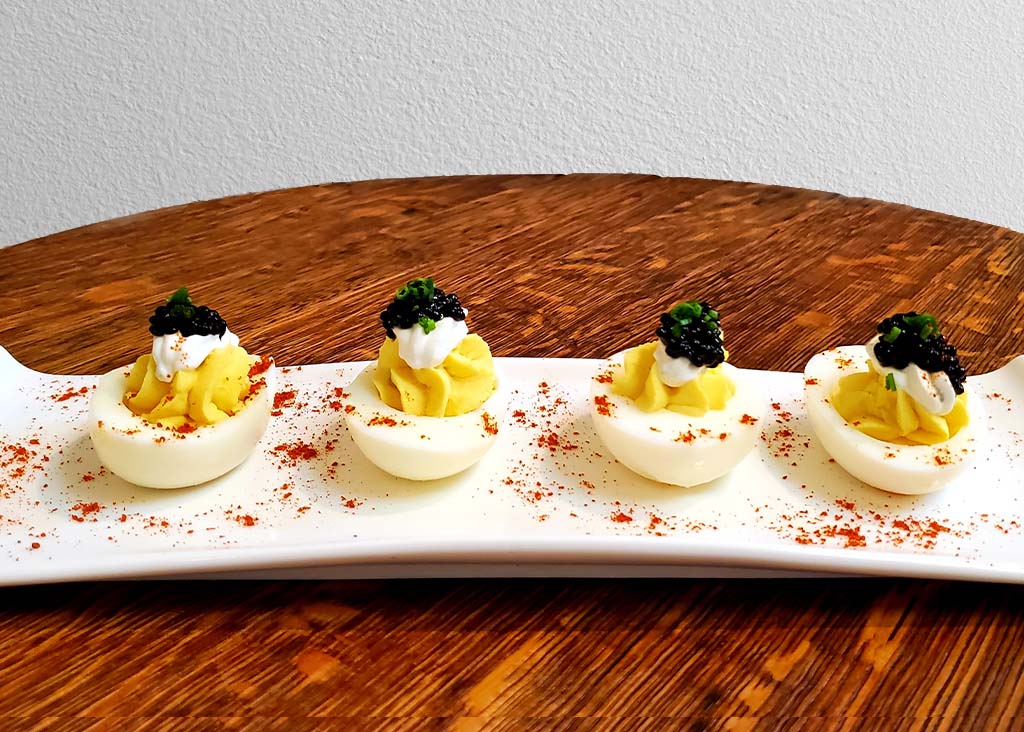 Deviled Eggs with American Caviar