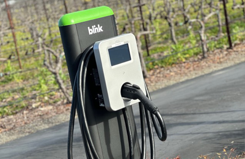 Blink EV Charging Station at peju winery