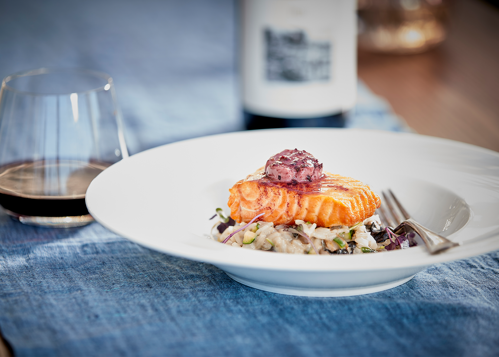 Roasted Salmon & Summer Risotto