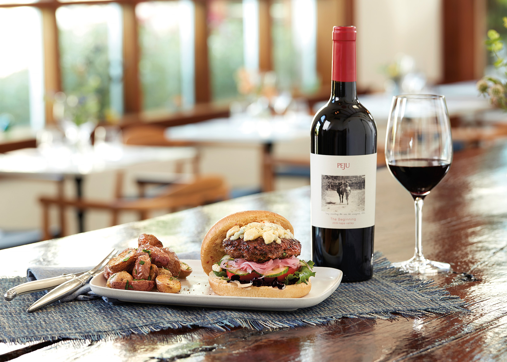 Grilled Lamb Burger with Moroccan Spices - PEJU Winery
